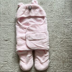 Simple Pink Unicorn Plush Swaddle Blanket